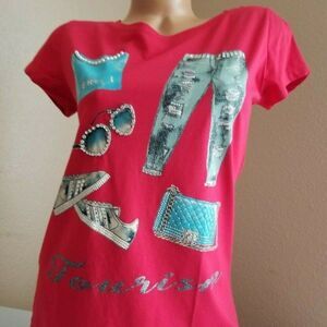 1097  SIZE  L-XL  Kiss & Love  Shirt Happy Time  NWT